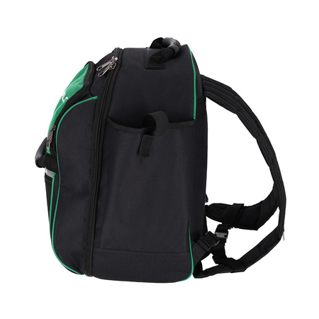 Plecak narzędziowy PLASTROL 20 kieszeni 47x37x20 cm wzmocniony zielono-czarny T-00662