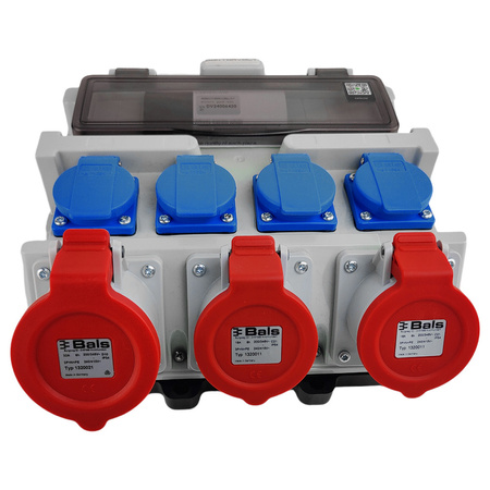 Rozdzielnica budowlana 12 modułowa z uchwytem IP44 4x230V SCHUKO 2x16A 32A Doktorvolt bez zabezpieczeń DV-4919-D