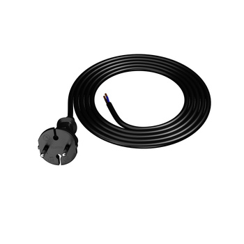 Przewód przyłączeniowy 1,5m z wtyczką prostą TYP E 230V 16A 2×1 mm² H05BQ-F PP-21 czarny W-98573