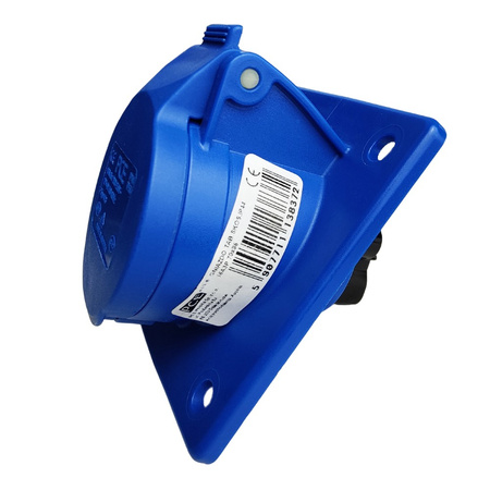 PCE Gniazdo tablicowe skośne CEE 16A 3P 230V 6h niebieskie IP44 TWIST 413-6