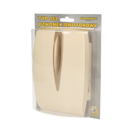 Dzwonek elektromechaniczny dwutonowy 8V. beżowy OR-DP-VD-146/BG/8V