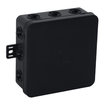 Puszka V7 n/t 12-wlotowa klik z osłabieniami czarna 400V 037-05