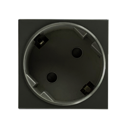 NOEN GS. gniazdo modułowe 45x45mm kątowe - 45° 1x2P+Z. typ F Schuko. 16A 250V. czarne OR-GM-9010/B/GS45