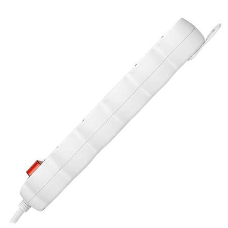 Przedłużacz 5-krotny 2P+Z (schuko). z wyłącznikiem. 3m H05VV-F 3x1.0mm2. Imax 10A. biały ORAE13150(GS)/W/3M