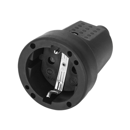 Gniazdo Schuko mini IP44 z uziemieniem czarne wersja Schuko 16A 230V 25 sztuk OR-AE-13223(GS)/25