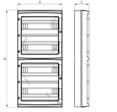 Rozdzielnica natynkowa HIGHT IP65 72 modułowa transparentne drzwi 940.72 M-L 4x18