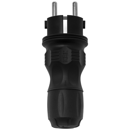 Wtyczka rozbieralna prosta WT-54 IP54 2P+Z 16A 250V Uni-Schuko czarna W-97446