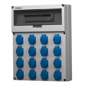Rozdzielnica budowlana GR-S/FI 16x230V gniazda Schuko Mennekes Doktorvolt® DV-9078-D