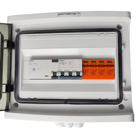 Doktorvolt Rozdzielnica PV Fotowoltaiczna Solarna AC SIEMENS 3F B16A 25A 300mA T2 DV-0744-FOT