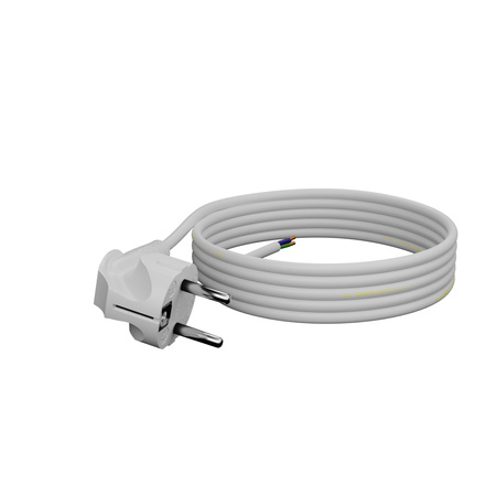 Przewód przyłączeniowy 3m z wtyczką kątową Uni-Schuko 250V 16A 3x1 mm² OMY PP-50 biały W-97169