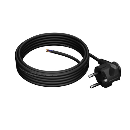 Przewód przyłączeniowy 5m z wtyczką kątową Uni-Schuko 250V 16A 3x0,75 mm² OMY PP-50 czarny W-97162