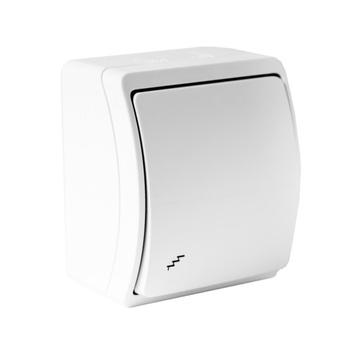 Łącznik schodowy natynkowy 10A 250V biały IP44 153-01-DRV