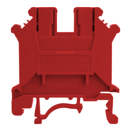 Złączka szynowa przelotowa czerwona śrubowa 4mm2 1P VDE UL PC4-01P-16-00A(H)