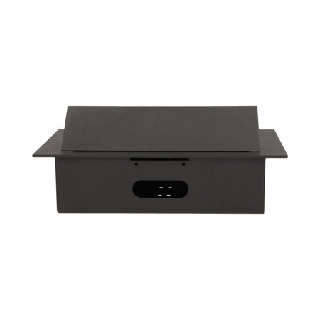 Gniazdo meblowe wpuszczane w blat z płaskim rantem. 3x2P+Z. czarne OR-AE-1371/B