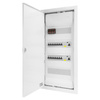 Rozdzielnica modułowa podtynkowa 4x12 zabezpieczona 14xMCB 2xRCCB VDE ogranicznik przepięć Saltek okablowana skrzynka elektryczna Hager 755,50 x348x98mm zaciski rozgałęźne L1, L2, L3, N, PE Doktorvolt DV-6258-PT