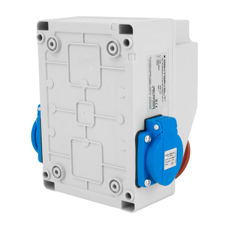 Rozdzielnica budowlana 16A 2x230V erbetka IP44 z łącznikiem krzywkowym 0-1 gniazda Doktorvolt DV-5220-D  