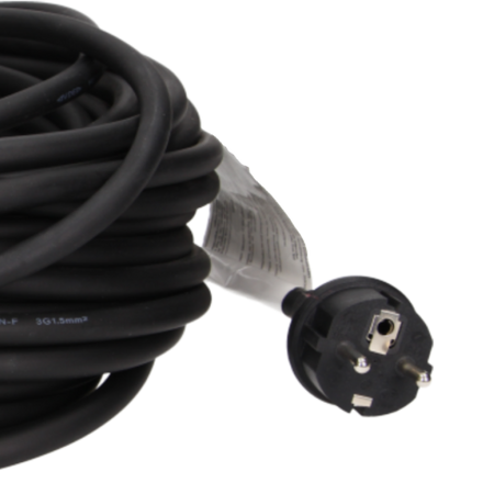 Przedłużacz warsztatowy bryzgoszczelny kabel olejoodporny 230VAC/16A 30m Schuko OR-AE-13169(GS)/30M