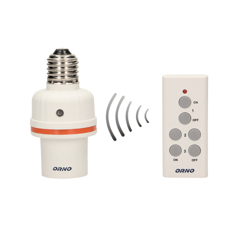 Bezprzewodowe gniazdo żarówki sterowane pilotem. gwint E27 OR-GB-431