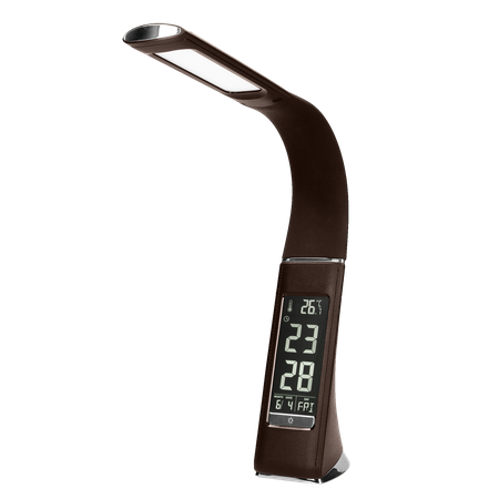 DOLOMIT LED 5W lampka biurkowa z budzikiem 300lm 4000K brązowa OR-LB-1533/BR