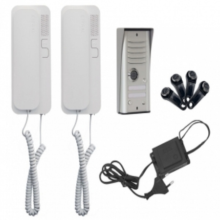 Zestaw domofonowy dwurodzinny COSMO szary COSMO 2 ALUMINIUM