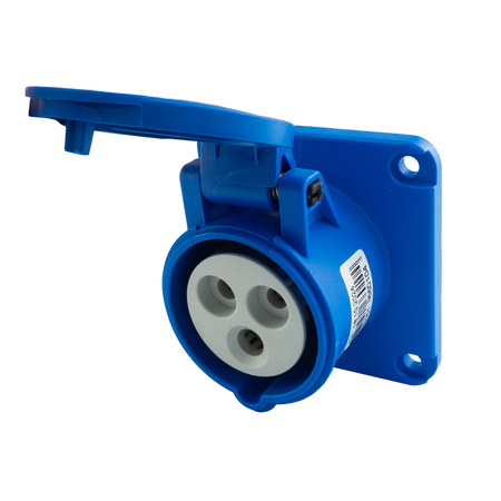 Gniazdo tablicowe kempingowe 230V 16A/3P proste siłowe 75x75 mm VDE TP Electric 3120-322-0975