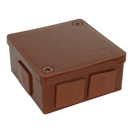 puszka n/t brązowa bez zacisków 6 wlotów 2 wkręty wym/zew 86x86x40 mm IP55 ViPlast 022-02