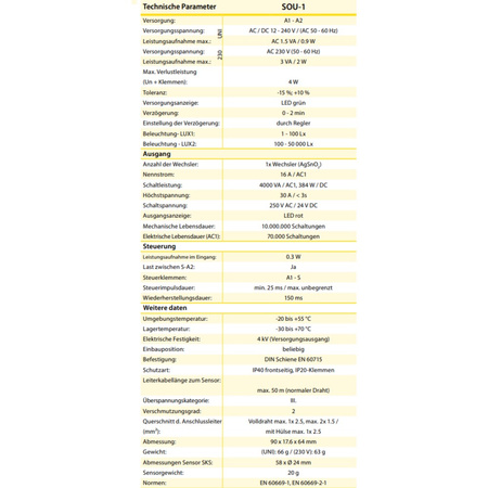 ELKO Automat zmierzchowy SOU-1 analogowy z czujnikiem SKS-100 SOU-1/UNI + FOTOSENS