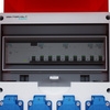 Rozdzielnica budowlana na stojaku zabezpieczenia Siemens pTD-S/FI 32A 16A 4x230V SET gniazda Mennekes Schuko Doktorvolt DV-6221-D