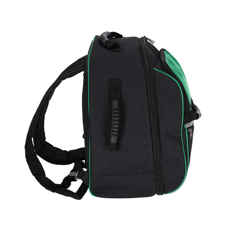 Plecak narzędziowy PLASTROL 20 kieszeni 47x37x20 cm wzmocniony zielono-czarny T-00662