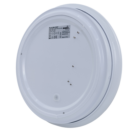 Plafoniera Plato 1xE27 IP44 mleczny klosz biała C37-PLA-260-1E27