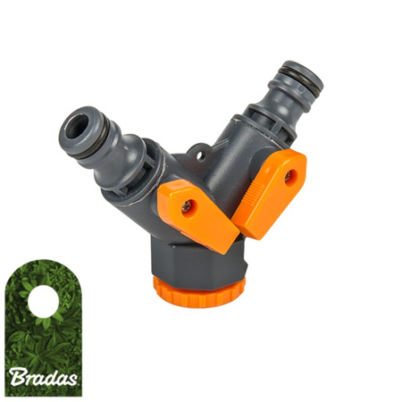 Trójnik ogrodowy z dwoma zaworami GW 3/4" GOLD LINE BRADAS GL5002