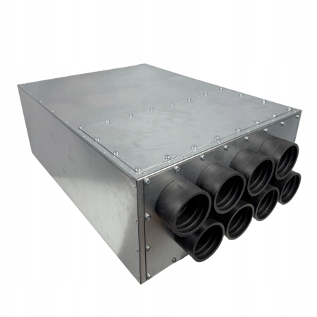 Skrzynka rozdzielcza rozdzielacz rurowy wentylacyjny fi 160 8x75 mm E-KRTZP-8X75/160-OC