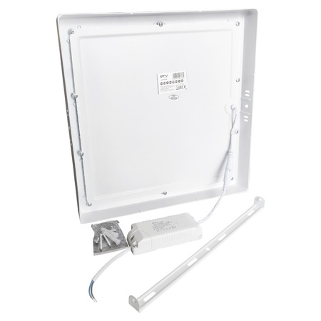 Oprawa LED 24W 4000K 2000lm neutralna biała natynk kwadrat zasilacz panel MATIS PLUS GTV LD-MAN24W-NBP