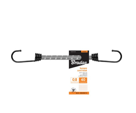 Guma elastyczna ze stalowym hakiem 0,8x40cm Bradas BCH1-08040GY-E
