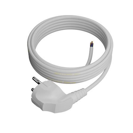 Przewód przyłączeniowy 10m z wtyczką kątową Uni-Schuko 250V 16A 3x1 mm² OMY PP-50 biały W-97754