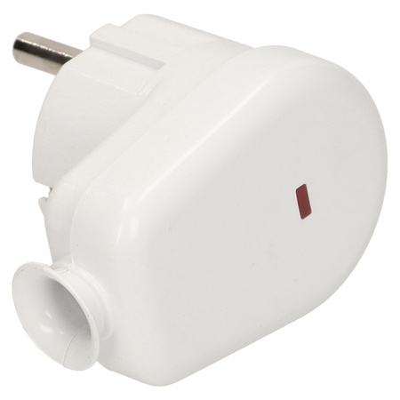 Wtyczka kątowa 2P+Z z podświetleniem. biała WT-16US/BIAŁY