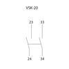 Styki pomocnicze 2x6A 2NO do VSM220, VSM425 ELKO VSK-20