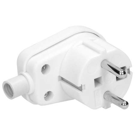Wtyczka kątowa. Uni-schuko. rozbieralna. biała OR-AE-13182