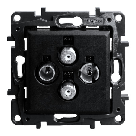 Gniazdo TV-R-SAT-SAT 2-przewodowe gwiazda 1,5 dB czarne Niloe Step 863582