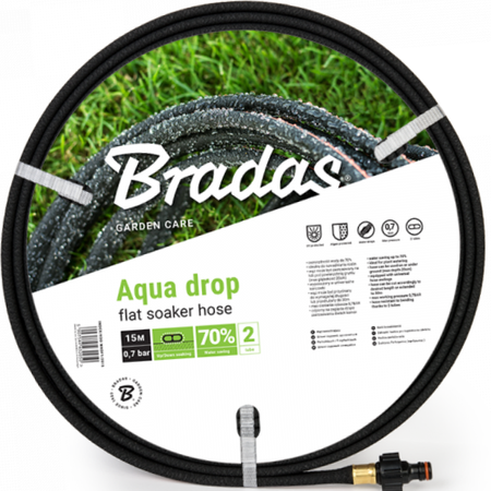 Wąż nawadniający pocący AQUA-DROP FLAT 1/2" - 15m Bradas WADF1/2015
