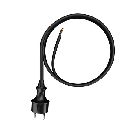 Przewód przyłączeniowy 3m z wtyczką prostą 250V 16A 2x1,5 mm² IP44 H07RN-F PP-40H czarny W-97198