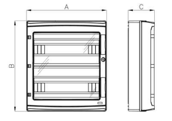 Rozdzielnica natynkowa HIGHT IP65 36 modułowa transparentne drzwi 940.36 M-L 2x18