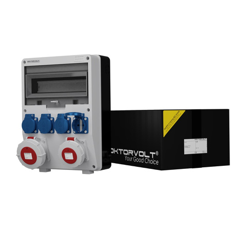 Rozdzielnica budowlana TD 32A 16A IP67 4x230V Schuko Doktorvolt DV-2213-D