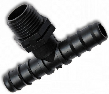 Bradas Trójnik GZ 1/2" 2x wtyk na wąż 20mm do węży kroplujących rur montażowych DSWA06-1220L