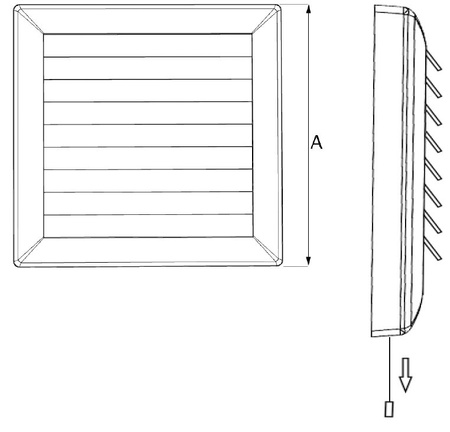 Kratka wentylacyjna zamykana na otwór 140x140 biała 170x170mm AirRoxy 1348