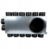 Skrzynka rozdzielcza rozdzielacz rurowy wentylacyjny fi 200 14x75 mm płaski E-KRR-14x75/200-OC