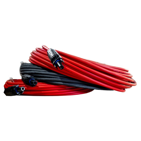 Przedłużacz solarny kabel 6mm2 z wtykami MC4 czarny/czerwony 1 - 50m DV-8652-FOT