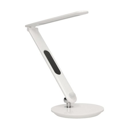 CRYSTAL LED 6.5W. Lampka biurkowa z budzikiem. czujnikiem ruchu i ładowarką USB. 500lm. 4000K. biała OR-LB-1522