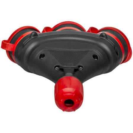 Trójdrożne gniazdo Schuko IP44 3×2P+Z 16A 250V czarno-czerwone GN-X3/44S W-01164