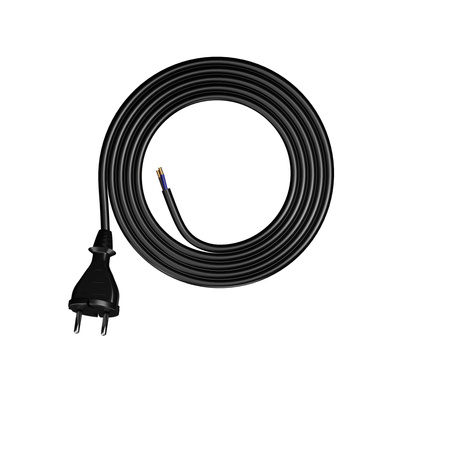 Przewód przyłączeniowy 2m z wtyczką prostą TYP E 230V 16A 2×1,5 mm² H07BQ-F PP-21 czarny W-98578